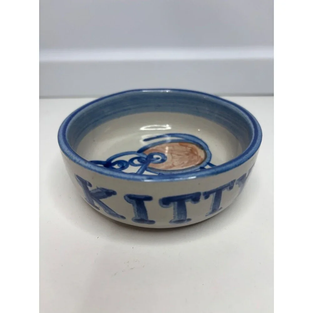 * M A Hadley Kitty Bowl With Mouse 4.25” No Chips Or Cracks